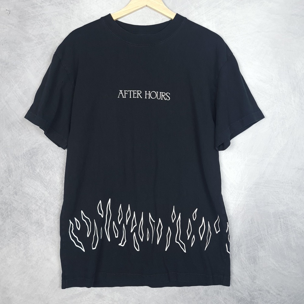 XO The Weekend Shirt Mens Large Black After Hours Flame Never Coming Down Tee
